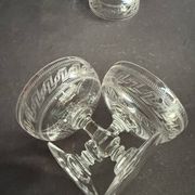 6 coupes à champagne Baccarat gravure Grecque inclinée