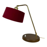 Vintage wood and brass lamp, 1950s