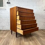 Scandinavian chest of drawers 6 drawers vintage teak, 60s