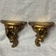 Pair of gilded wood wall consoles