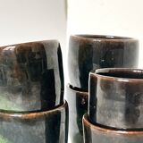 handmade ceramic service: 6-piece glazed stoneware coffee cups