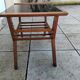 Table basse vintage époque reconstruction année 50 bois verre