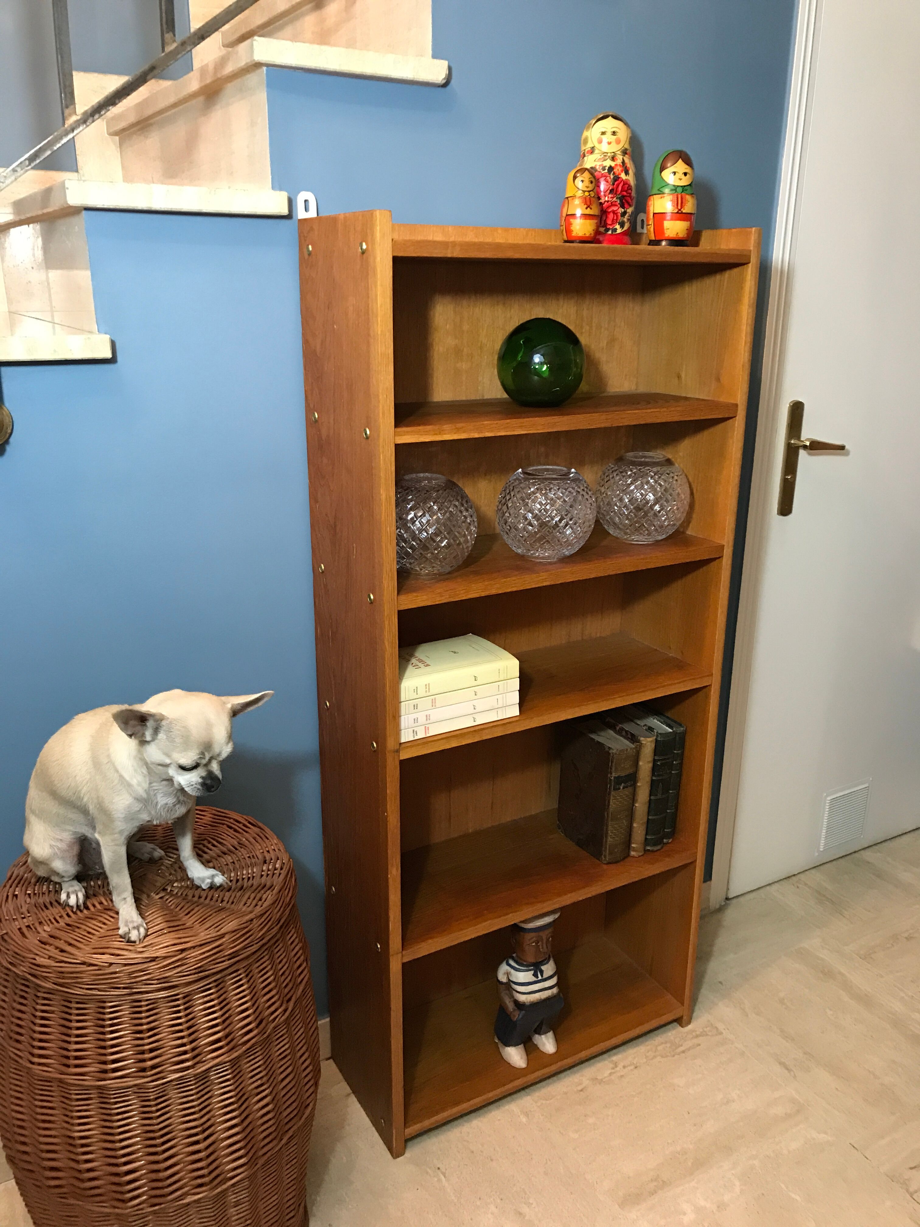 Small vintage library 1960 in honey oak