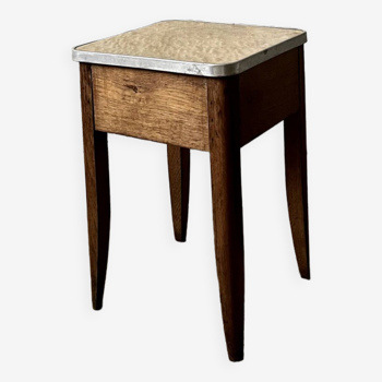 Tabouret en bois et formica (rénové)