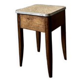 Tabouret en bois et formica (rénové)