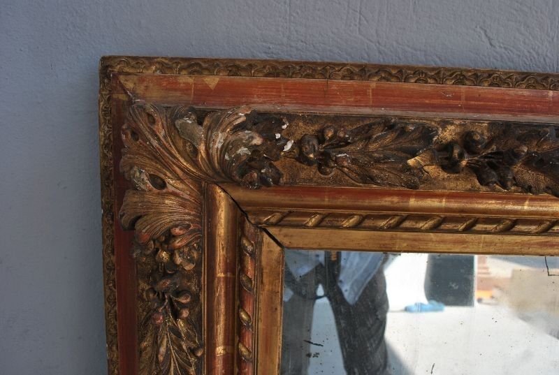 Mirror Louis XVI gilded wood ice old 109x128cm