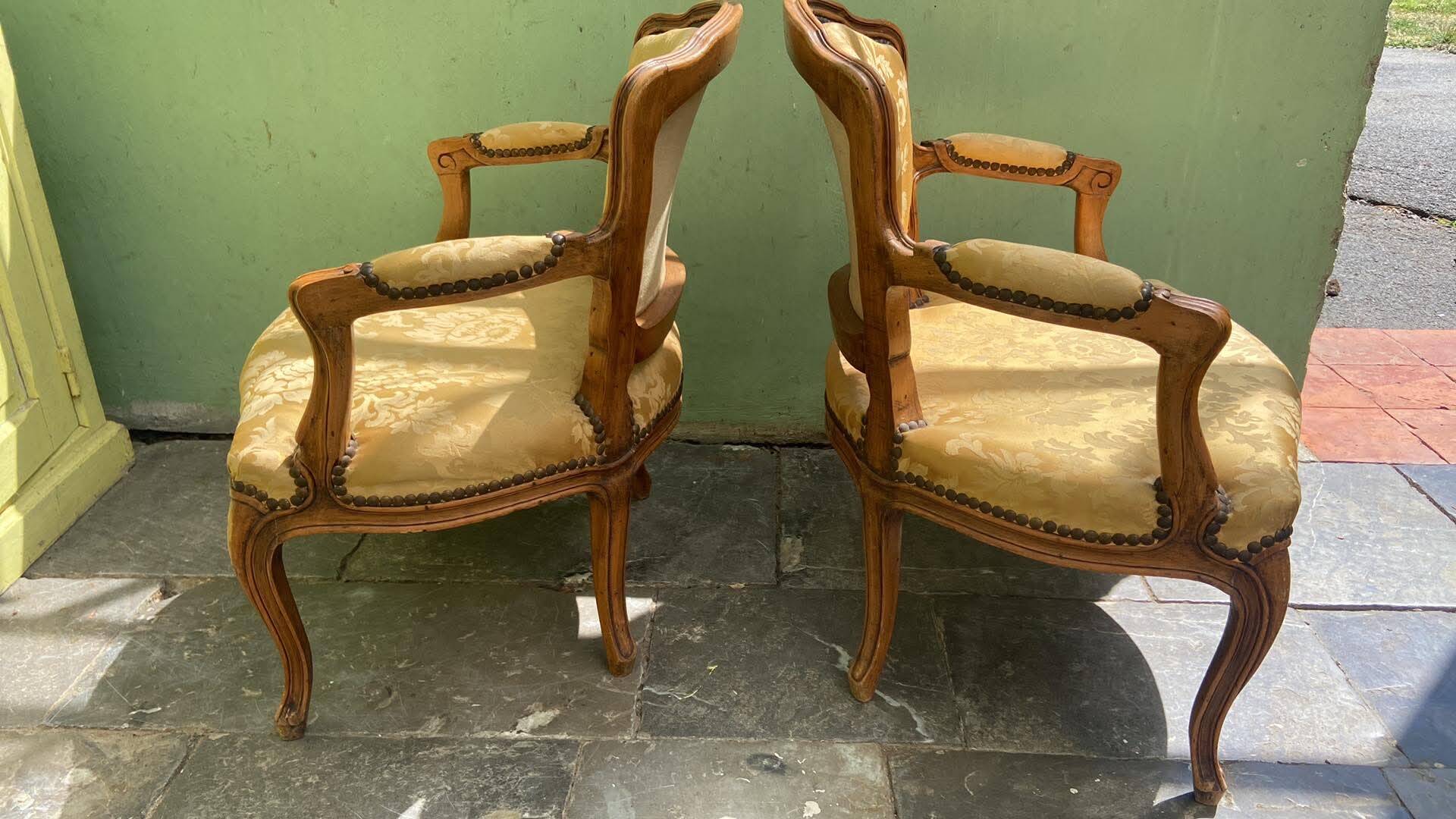 Pair of children's cabriolet armchairs in Louis XV style