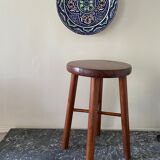 Varnished wooden stool