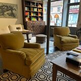 Paire de fauteuils en velours 1960