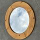 Vintage 70s round pine mirror Swedish design