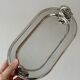Metal dish with goose head handles serving tray