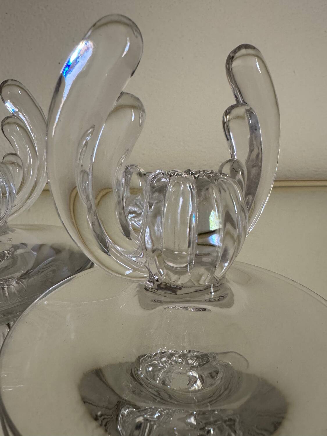 Art Deco crystal candle holder