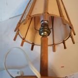 Bedside lamp wicker rattan 1960 1970