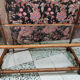 Rattan bookcase shelf - and glass - vintage