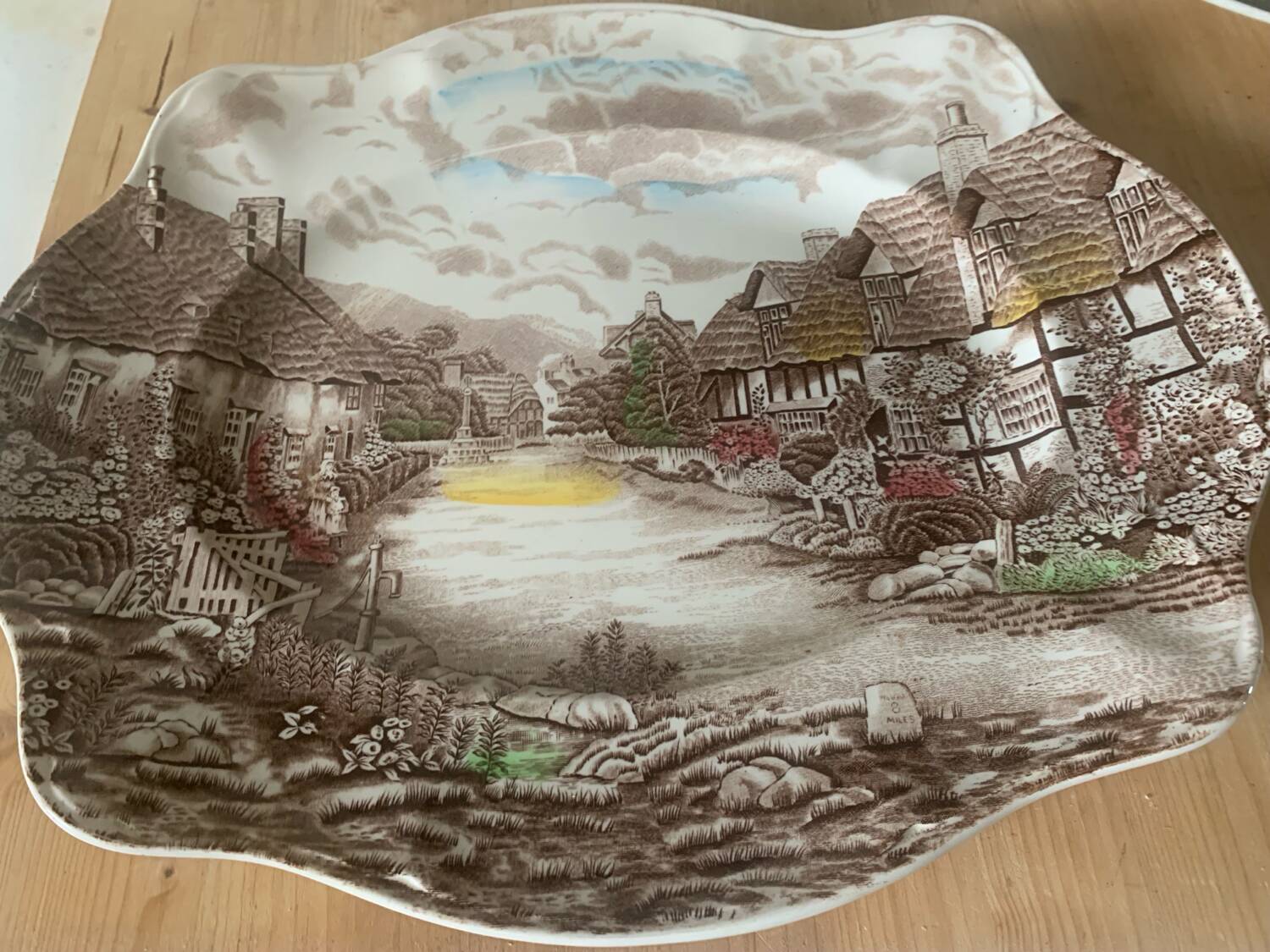 Large English ceramic dish