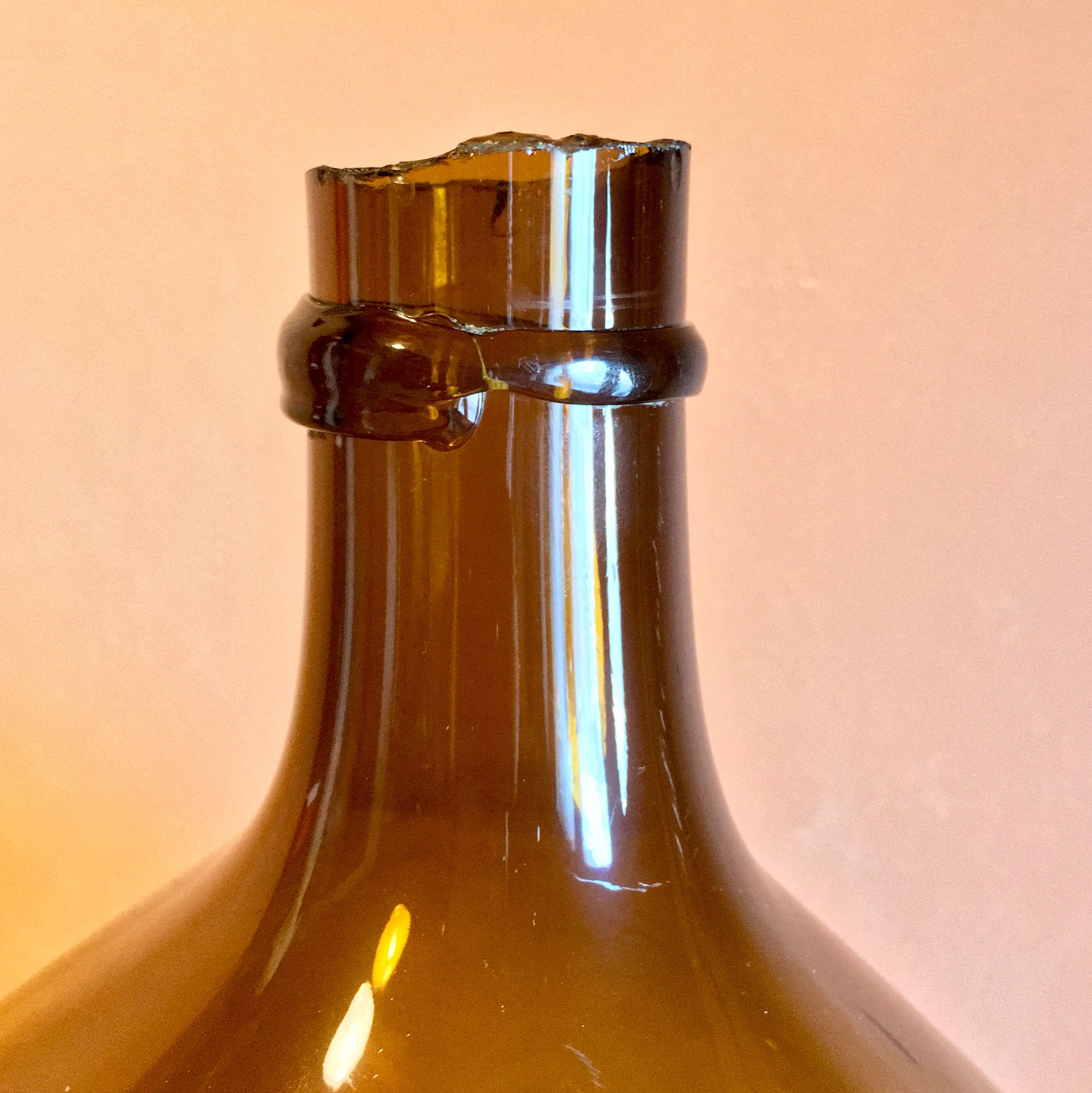 Old amber demijohn, 19th century, 10 litres