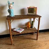 Vintage rattan shelf, console