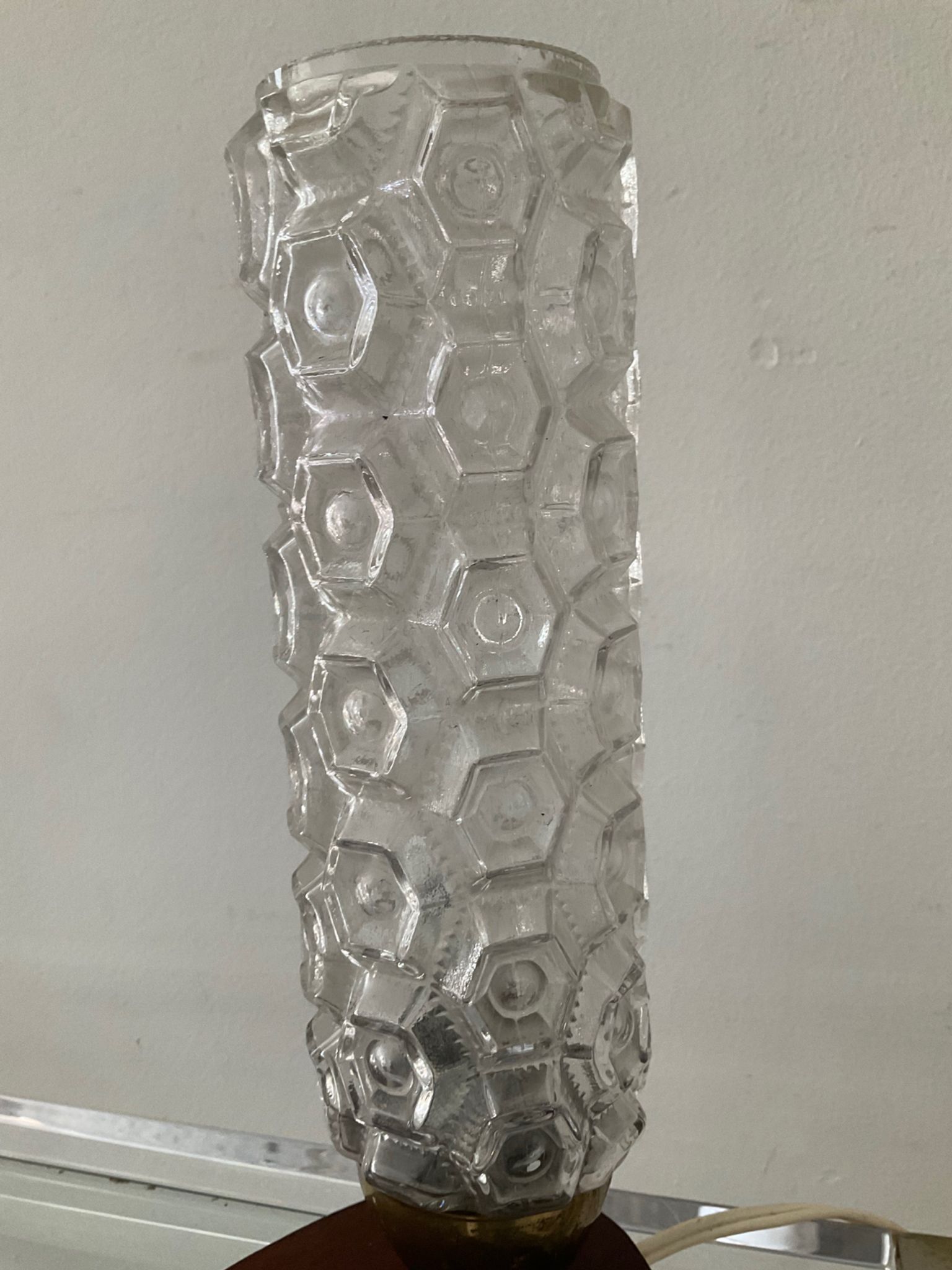 Teak and glass lamp from the 50s 60s