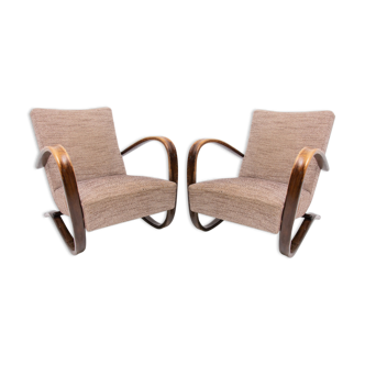 Pair of lounge bentwood armchairs h-269, Czechoslovakia