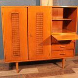 Child wardrobe wood & rattan 1960