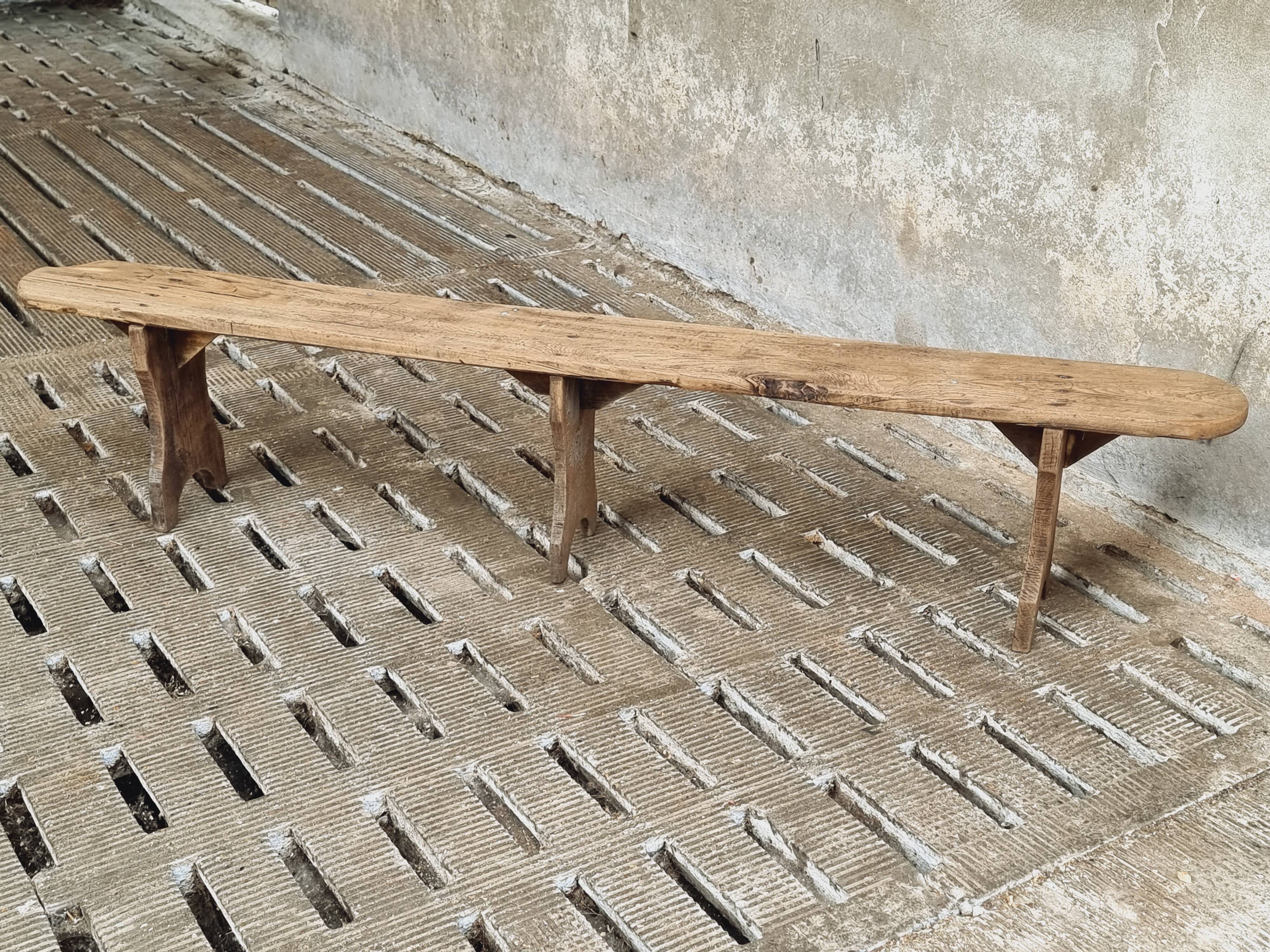 Vintage wooden bench, side table
