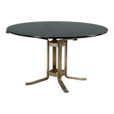 Table vintage Formanova en métal et verre, design G. Moscatelli