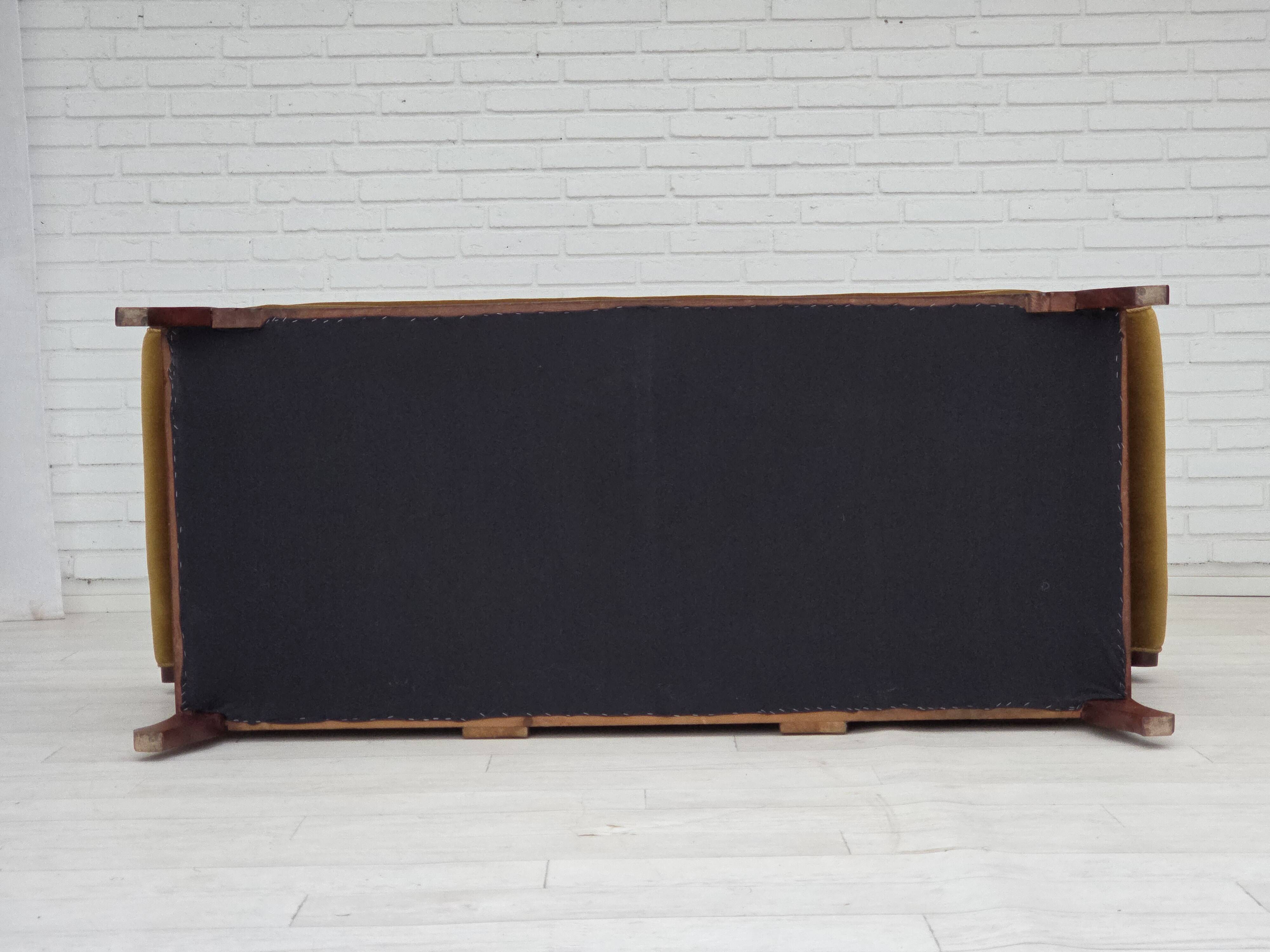 1950s, Danish 2-seater sofa in Biedermeier style, furniture velour.