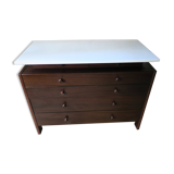 Commode italienne en acajou et marbre, années 1960