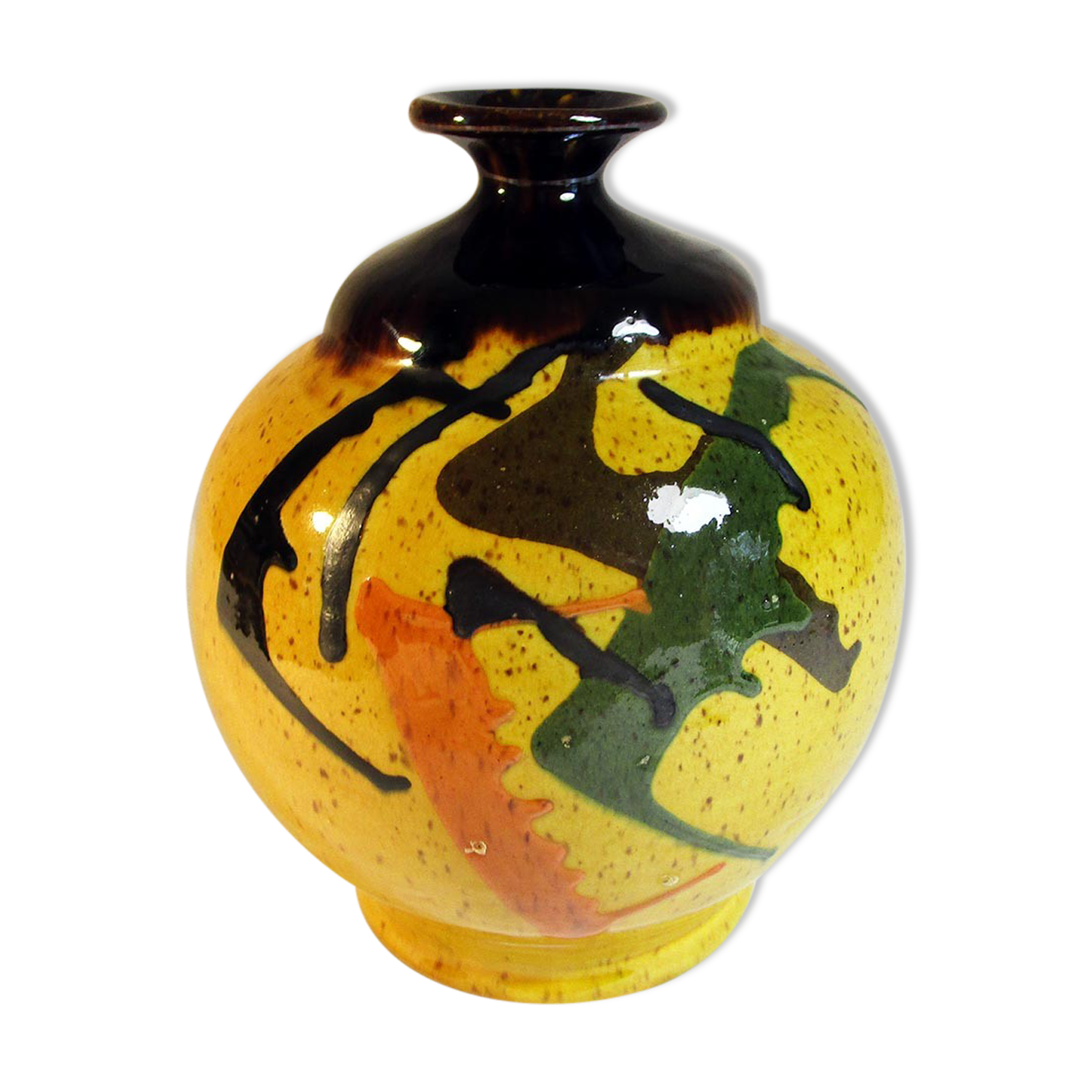 Speckled ceramic vase