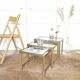 Nesting tables brass smoked glass and mirror