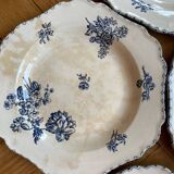 Deep ironstone plates, Saxony pattern