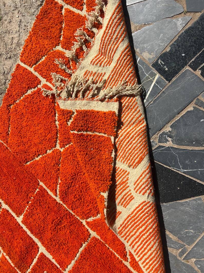 Tapis bérbere orange artisanal 200cmx300cm