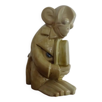 Money box to break monkey sculpture MOUGIN NANCY signed - RARE!