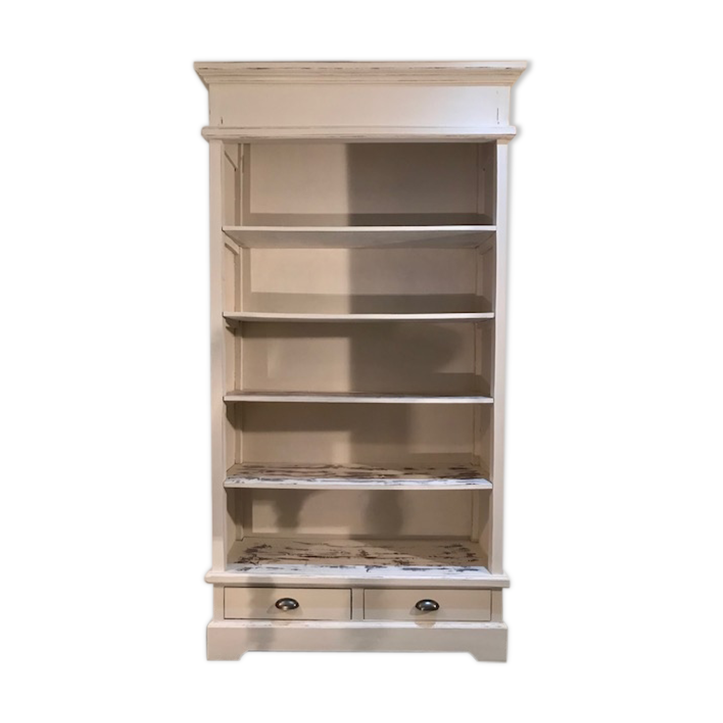 Bookcase, shelf, storage cabinet in solid wood white