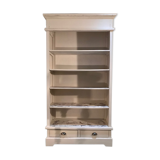 Bookcase, shelf, storage cabinet in solid wood white