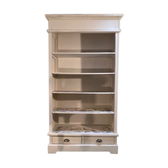 Bibliothèque en bois massif blanc