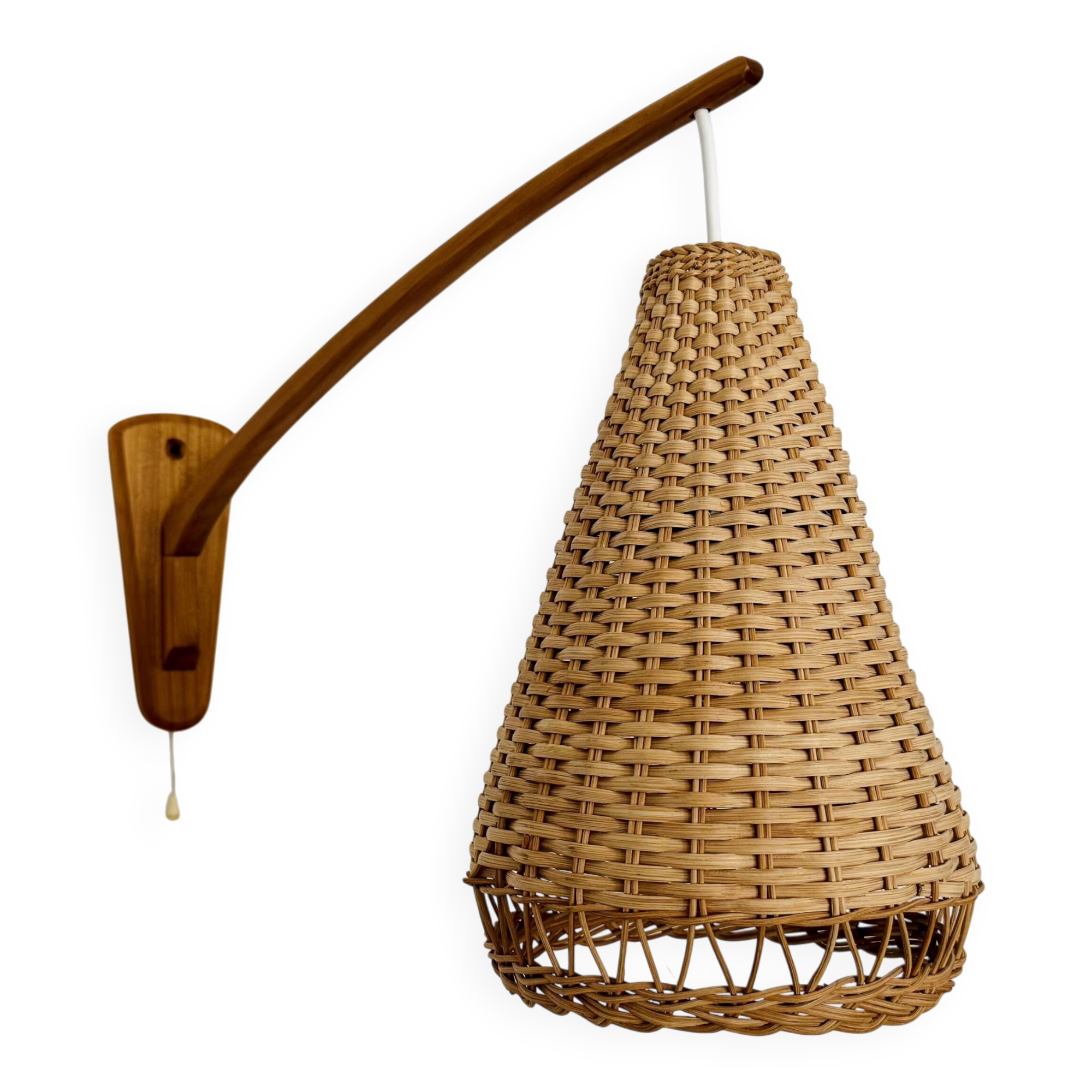 Elm and Wicker Wall Lamp