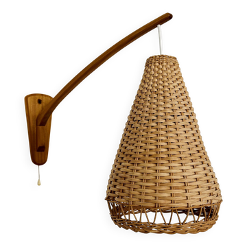 Elm and Wicker Wall Lamp