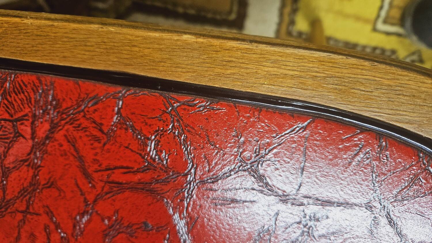 Set of 12 vintage 1960s red leatherette bistro chairs