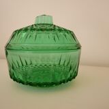 Candy or sugar maker in green glass Arcoroc