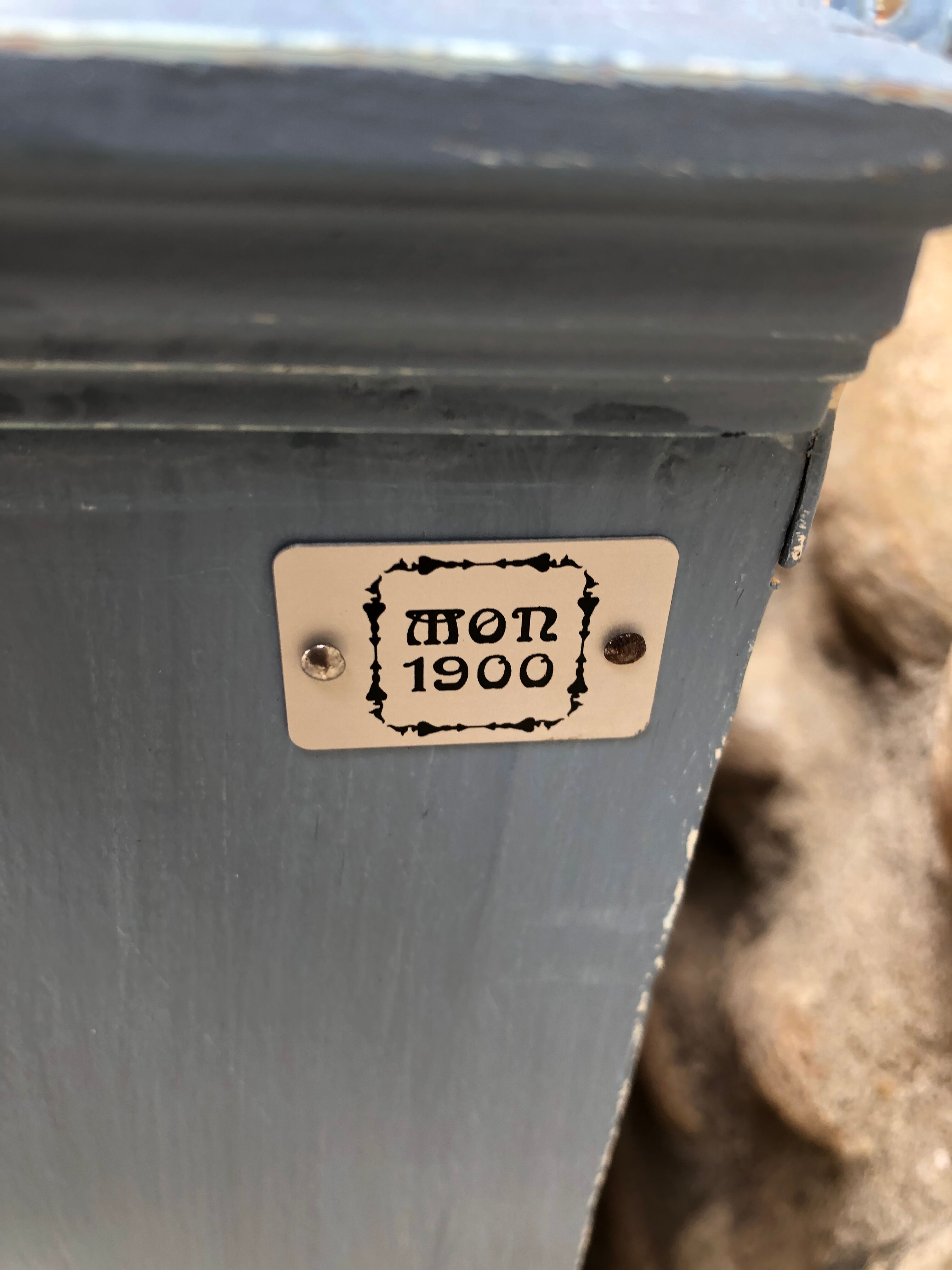 Pastel patinated medicine cabinet