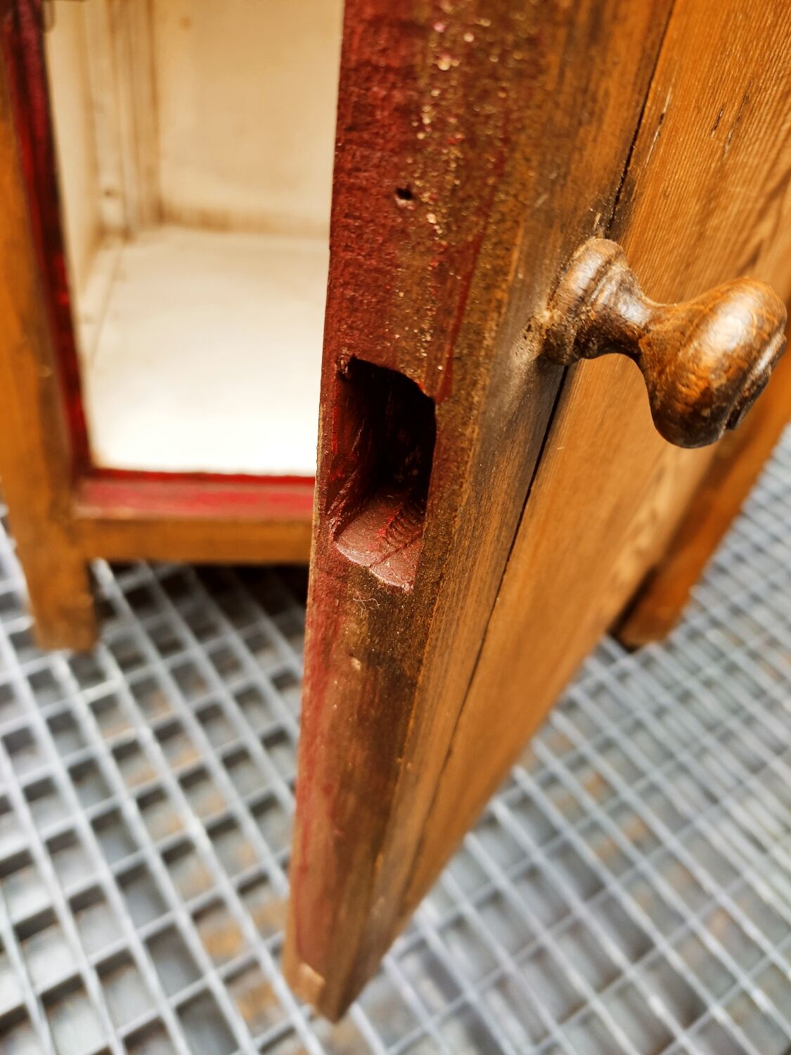 Solid oak country jam cupboard