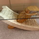 Table basse vintage en verre