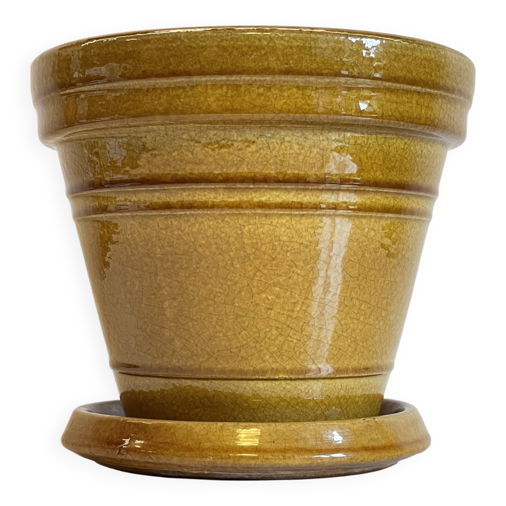 Pot and saucer clarous france pottery