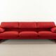 Maralunga 3-seater Sofa red by Vico Magistretti for Cassina, Italy