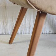 Tabouret moderniste en bois massif - années 50/60