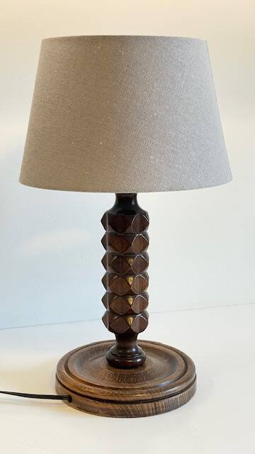 Lampe bois façon Charles Dudouyt