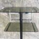 Fifth wheel or sofa end - smoked glasses and marble foot - design 1970