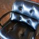 Leather armchair black by Charles Pollock for Knoll International