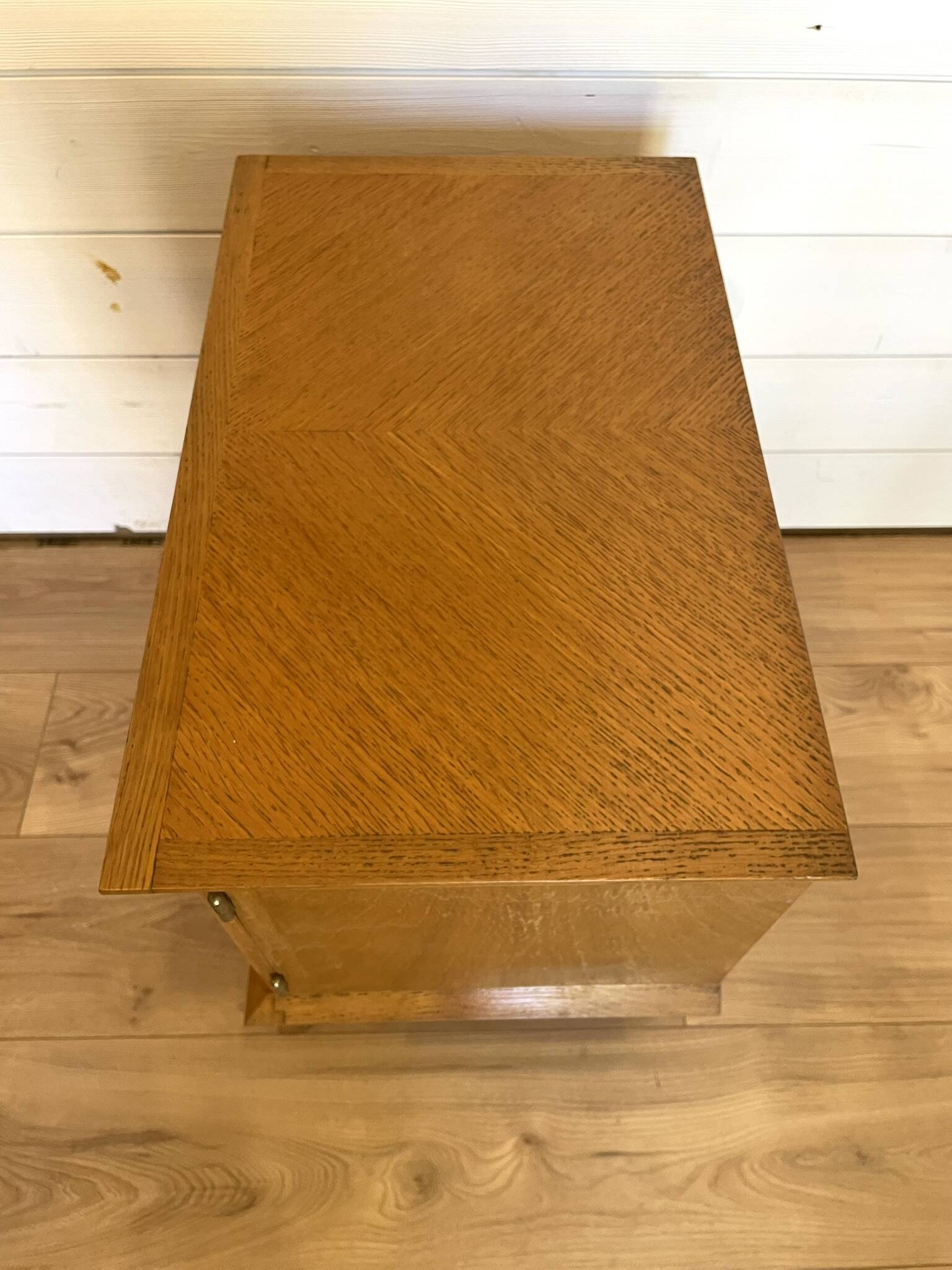 Vintage 1950s Nightstand – Compass Legs & Fluted Front